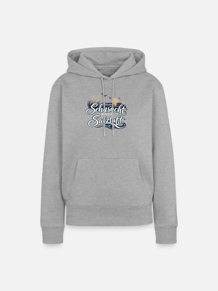 Sehnsucht nach Salzluft - Frauen Premium Bio Hoodie - Grau meliert