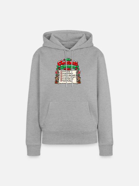 Lustiger Weihnachtspullover – Vollständig genehmigt - Frauen Premium Bio Hoodie - Grau meliert