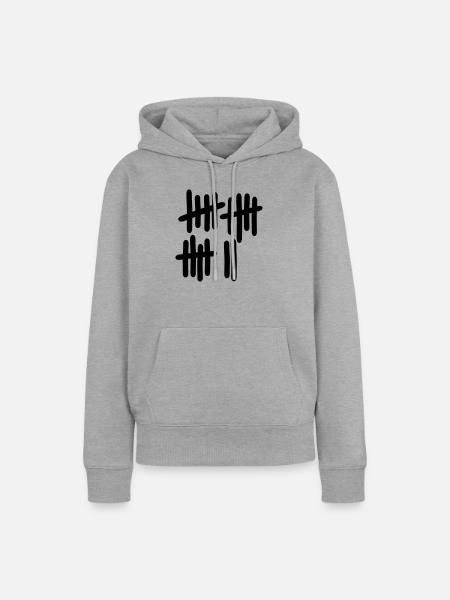17 - Nummer - Frauen Premium Bio Hoodie - Grau meliert