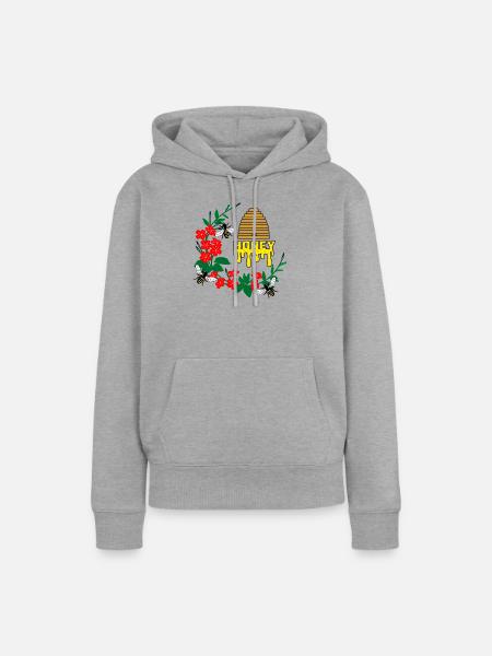 Imker 043 - Frauen Premium Bio Hoodie - Grau meliert