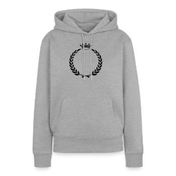 Couronne de laurier avec couronne - Sweat à capuche Premium bio Femme - gris chiné - Devant - Selfina (174cm)
