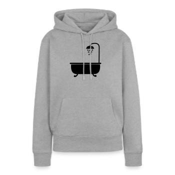 Baignoire avec douche sanitaires - Sweat à capuche Premium bio Femme - gris chiné - Devant - Selfina (174cm)