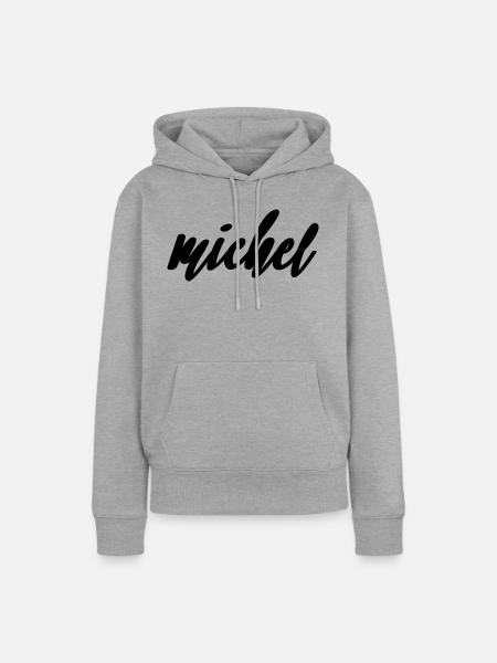 michel - Frauen Premium Bio Hoodie - Grau meliert