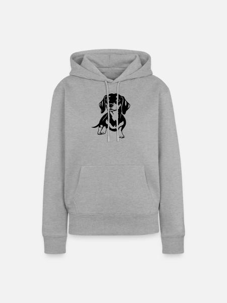 Dachshund - Frauen Premium Bio Hoodie - Grau meliert