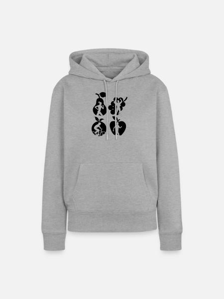 Gesundes Obst dietiste Schatten - Frauen Premium Bio Hoodie - Grau meliert