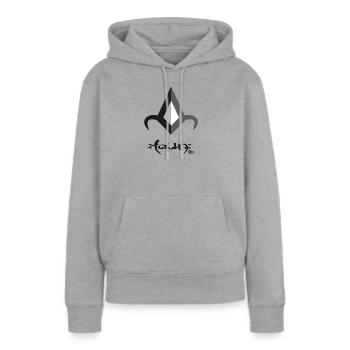 Faun - Sweat à capuche Premium bio Femme - gris chiné - Devant - Selfina (174cm)