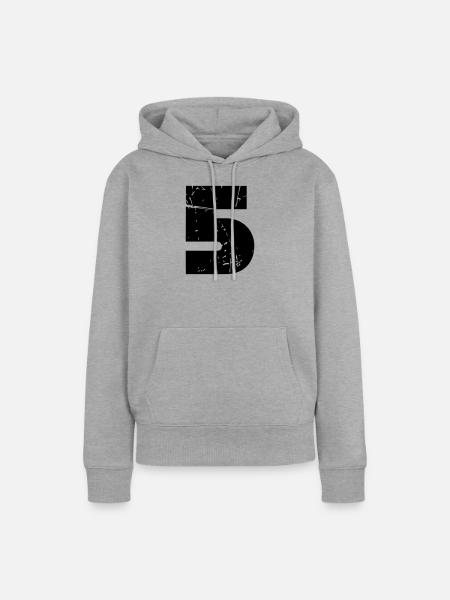 5 - Frauen Premium Bio Hoodie - Grau meliert