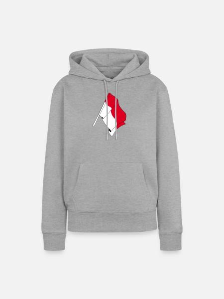 Flagge Indonesien - Frauen Premium Bio Hoodie - Grau meliert