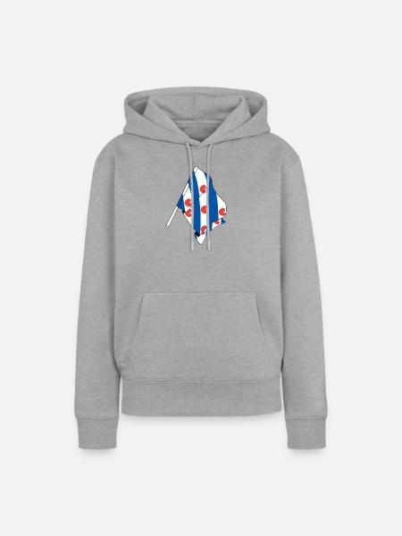 Flagge der Provinz Friesland - Frauen Premium Bio Hoodie - Grau meliert