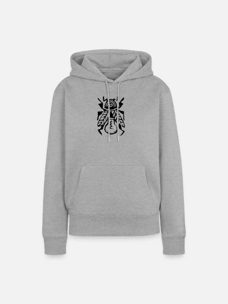 Ideenkäfer - Glühwürmchen - Frauen Premium Bio Hoodie - Grau meliert