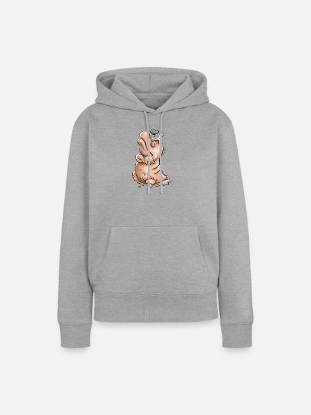 Beleidigte Leberwurst - Frauen Premium Bio Hoodie - Grau meliert