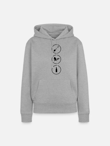 Dig ride enjoy - Frauen Premium Bio Hoodie - Grau meliert