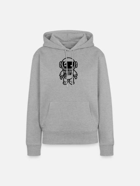 kleiner Astronaut - Frauen Premium Bio Hoodie - Grau meliert