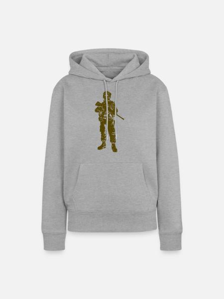 Soldat Infanterie Panzer - Frauen Premium Bio Hoodie - Grau meliert