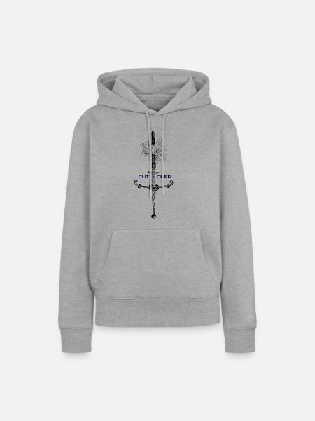 Cyber-Rose - Frauen Premium Bio Hoodie - Grau meliert