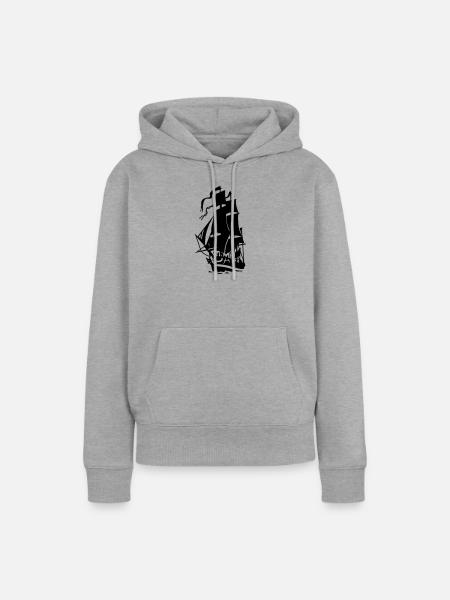 Segelschiff - Frauen Premium Bio Hoodie - Grau meliert