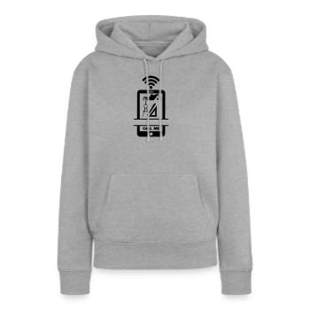 Bauzeichnung? Nennen Sie mich den Architekten! - Frauen Premium Bio Hoodie - Grau meliert - Vorne - Selfina (174cm)