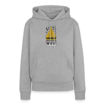 Logo Kirchenorgel Kupfer Orgelpfeifen - Frauen Premium Bio Hoodie - Grau meliert - Vorne - Selfina (174cm)