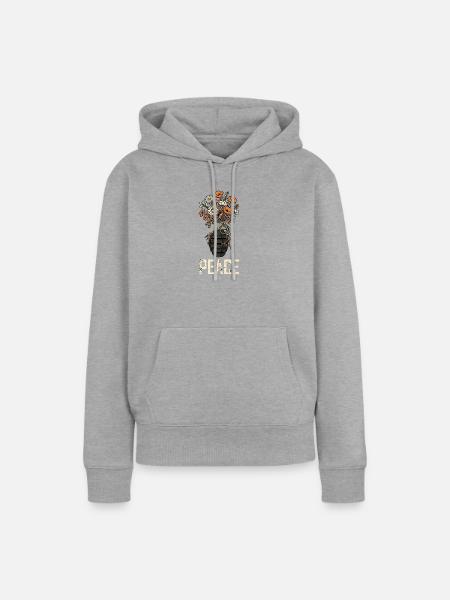 Frieden Blumen Granate - Frauen Premium Bio Hoodie - Grau meliert