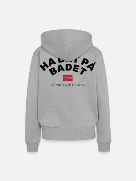 Nimm es im Badezimmer! - Frauen Premium Bio Hoodie - Grau meliert