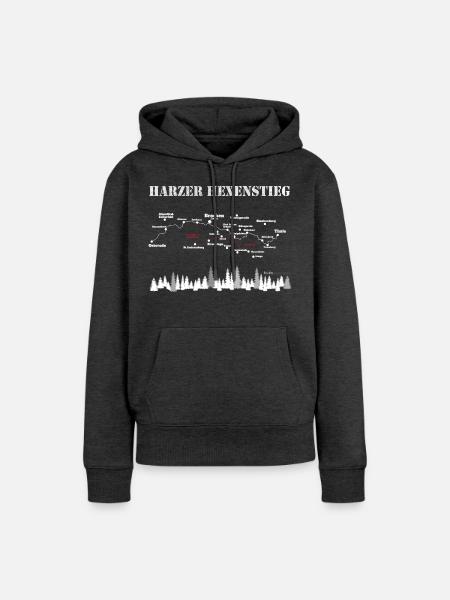 Harzer Hexenstieg - Frauen Premium Bio Hoodie - Anthrazit meliert