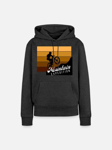 Mountain Expedition Sprung - Frauen Premium Bio Hoodie - Anthrazit meliert