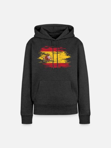 Spanien Flagge used - Frauen Premium Bio Hoodie - Anthrazit meliert