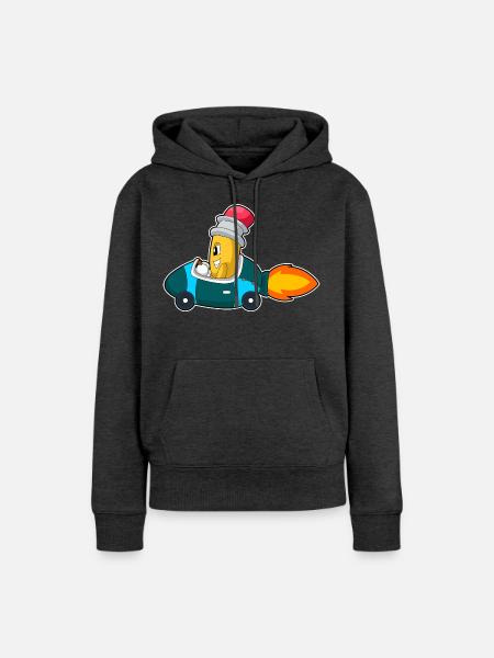 Bleistift Auto - Frauen Premium Bio Hoodie - Anthrazit meliert