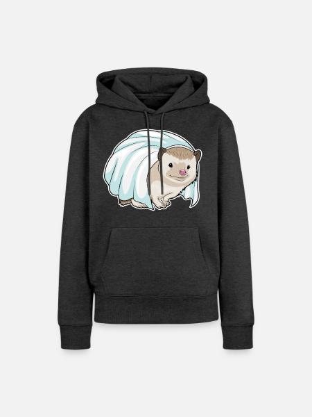 Igel Braut Schleier Hochzeit - Frauen Premium Bio Hoodie - Anthrazit meliert