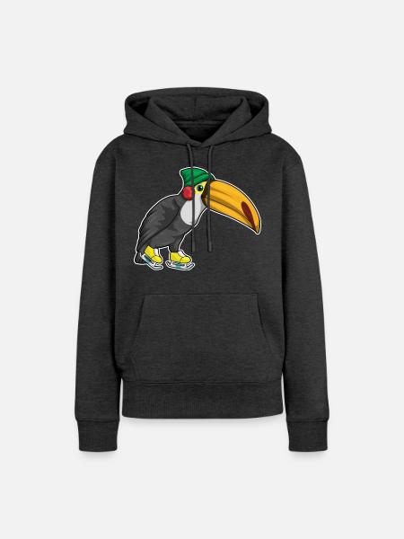 Tukan Eislaufen Schlittschuhe - Frauen Premium Bio Hoodie - Anthrazit meliert