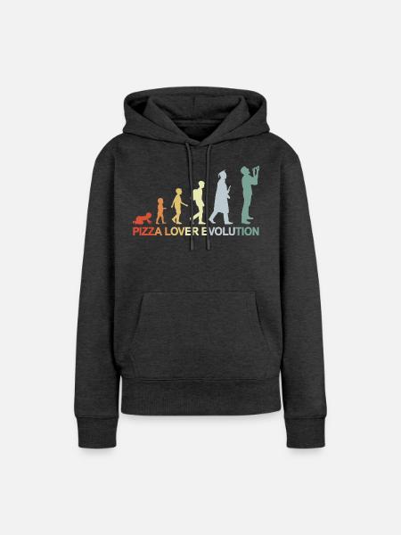 Entwicklung eines Pizzaliebhabers - Frauen Premium Bio Hoodie - Anthrazit meliert