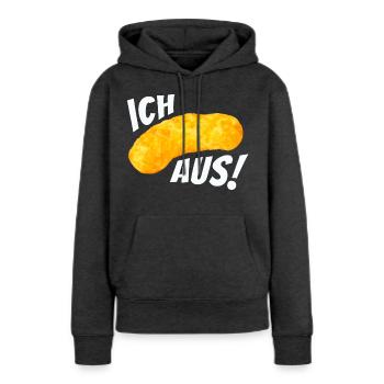 Ich flip aus! - Erdnussflip Peanut - Frauen Premium Bio Hoodie - Anthrazit meliert - Vorne - Selfina (174cm)