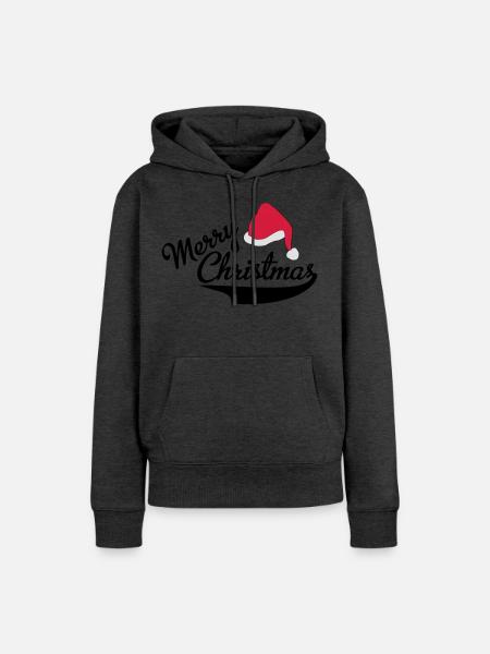 merry Christmas - Frauen Premium Bio Hoodie - Anthrazit meliert