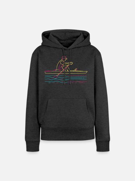 Rudern Steamwave - Frauen Premium Bio Hoodie - Anthrazit meliert