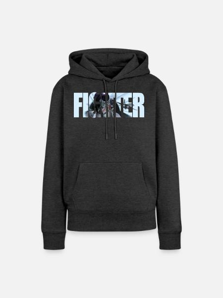 Fighter - Frauen Premium Bio Hoodie - Anthrazit meliert