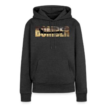 Blouson aviateur Tu-95 - Sweat à capuche Premium bio Femme - anthracite chiné - Devant - Selfina (174cm)