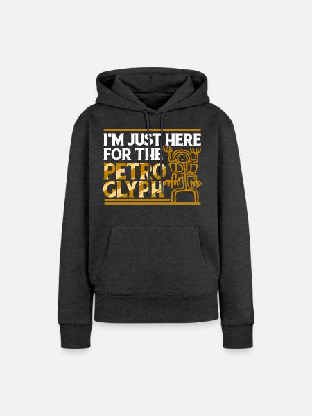 Petroglyphe Petroglyphen Piktogramme - Frauen Premium Bio Hoodie - Anthrazit meliert