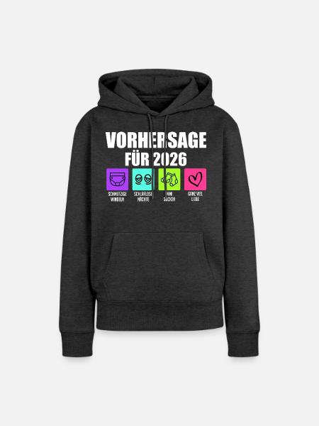 Bald Mama VORHERSAGE 2026 Lustiges - Frauen Premium Bio Hoodie - Anthrazit meliert
