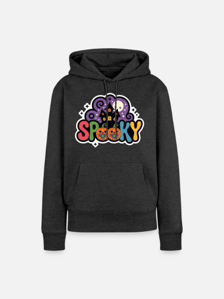 Spukhaus Halloween - Frauen Premium Bio Hoodie - Anthrazit meliert