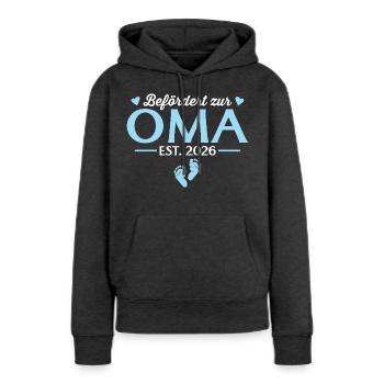 Befördert zur Oma 2026 Babyparty - Frauen Premium Bio Hoodie - Anthrazit meliert - Vorne - Selfina (174cm)