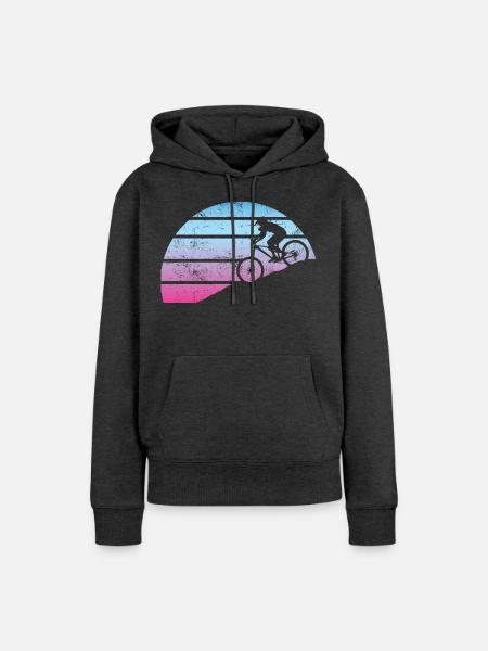 Fahhrrad Sunset - Frauen Premium Bio Hoodie - Anthrazit meliert