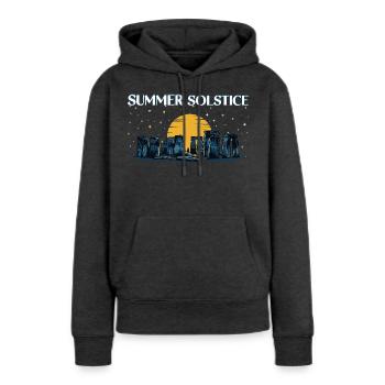 Litha Pagan: Sommersonnenwende, Mittsommer, Mittsommer, Mittsommer. - Frauen Premium Bio Hoodie - Anthrazit meliert - Vorne - Selfina (174cm)