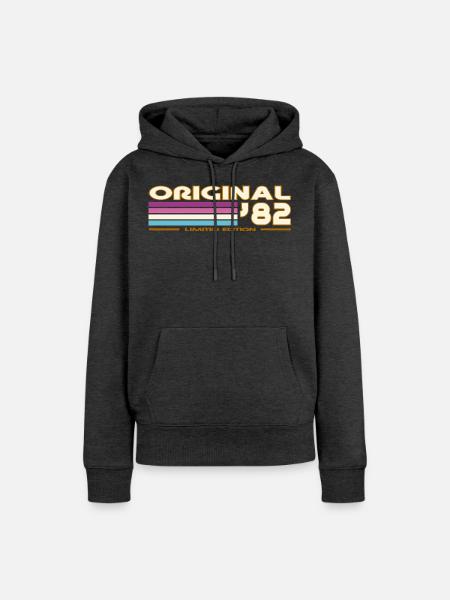 1982 - Frauen Premium Bio Hoodie - Anthrazit meliert