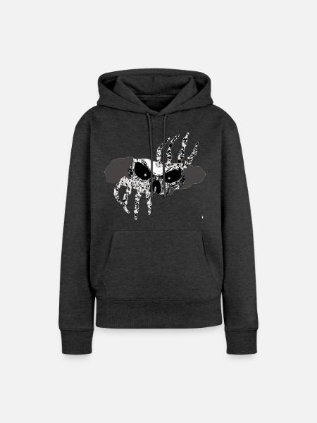 Schädelklauen im Schatten - Frauen Premium Bio Hoodie - Anthrazit meliert