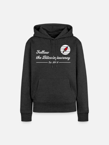 Bitcoin-Reise folgen - Frauen Premium Bio Hoodie - Anthrazit meliert