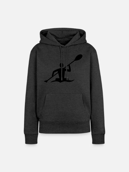Kanufahrer - Frauen Premium Bio Hoodie - Anthrazit meliert