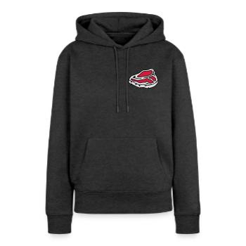 Un steak cru - Sweat à capuche Premium bio Femme - anthracite chiné - Devant - Selfina (174cm)