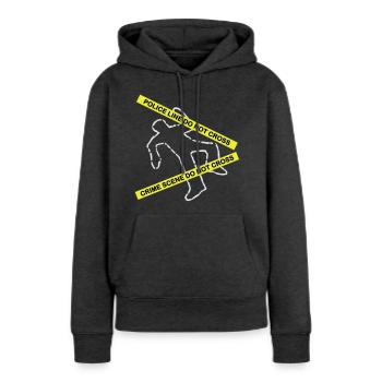 Crime scene set - Sweat à capuche Premium bio Femme - anthracite chiné - Devant - Selfina (174cm)