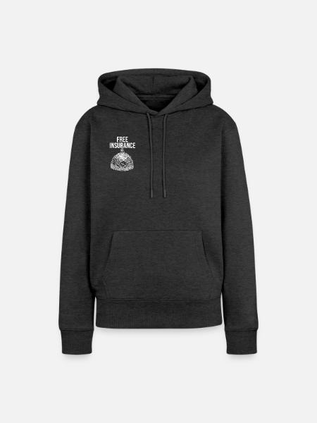 Alu Hut Versicherung - Frauen Premium Bio Hoodie - Anthrazit meliert