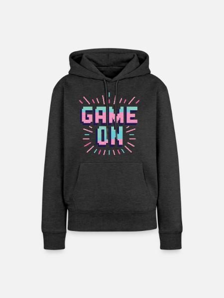 Game on - Frauen Premium Bio Hoodie - Anthrazit meliert